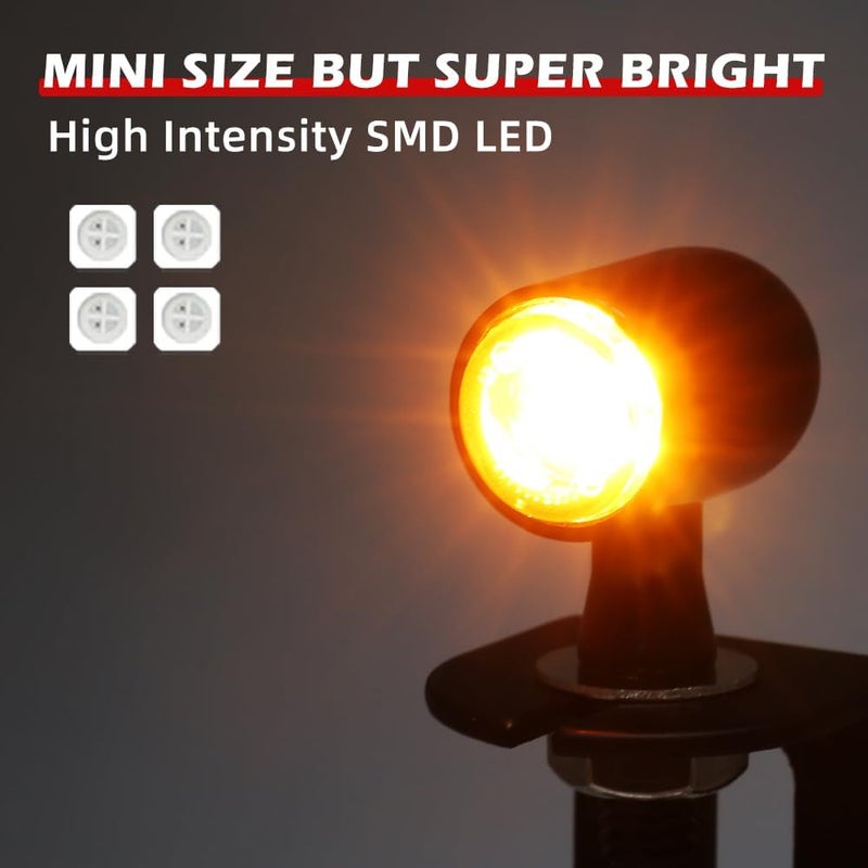 TSUNG Mini Motorcycle Turn Signals Light LED Micro Blinkers for Front/Rear Universal Aftermarket Small Indicator for Cafe Racer Bobber Cruiser Street Bikes (D-Black Red&Amber) - Image 5